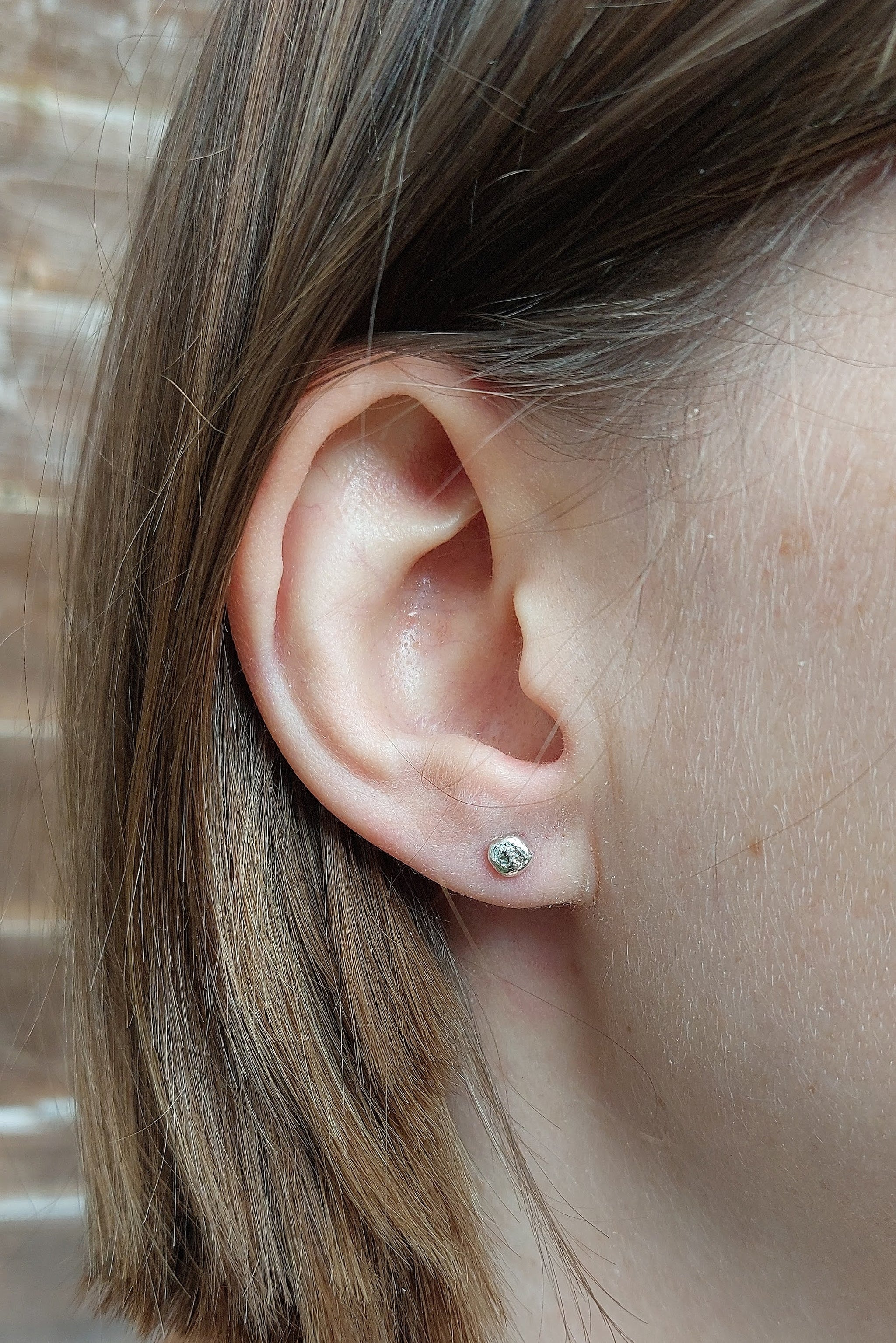 sea inspired stud earrings, pebble earrings in 100% recycled sterling silver