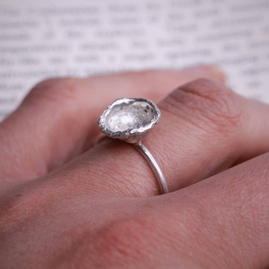 Sea inspired silver ring handmade by Gemma Tremayne Jewellery