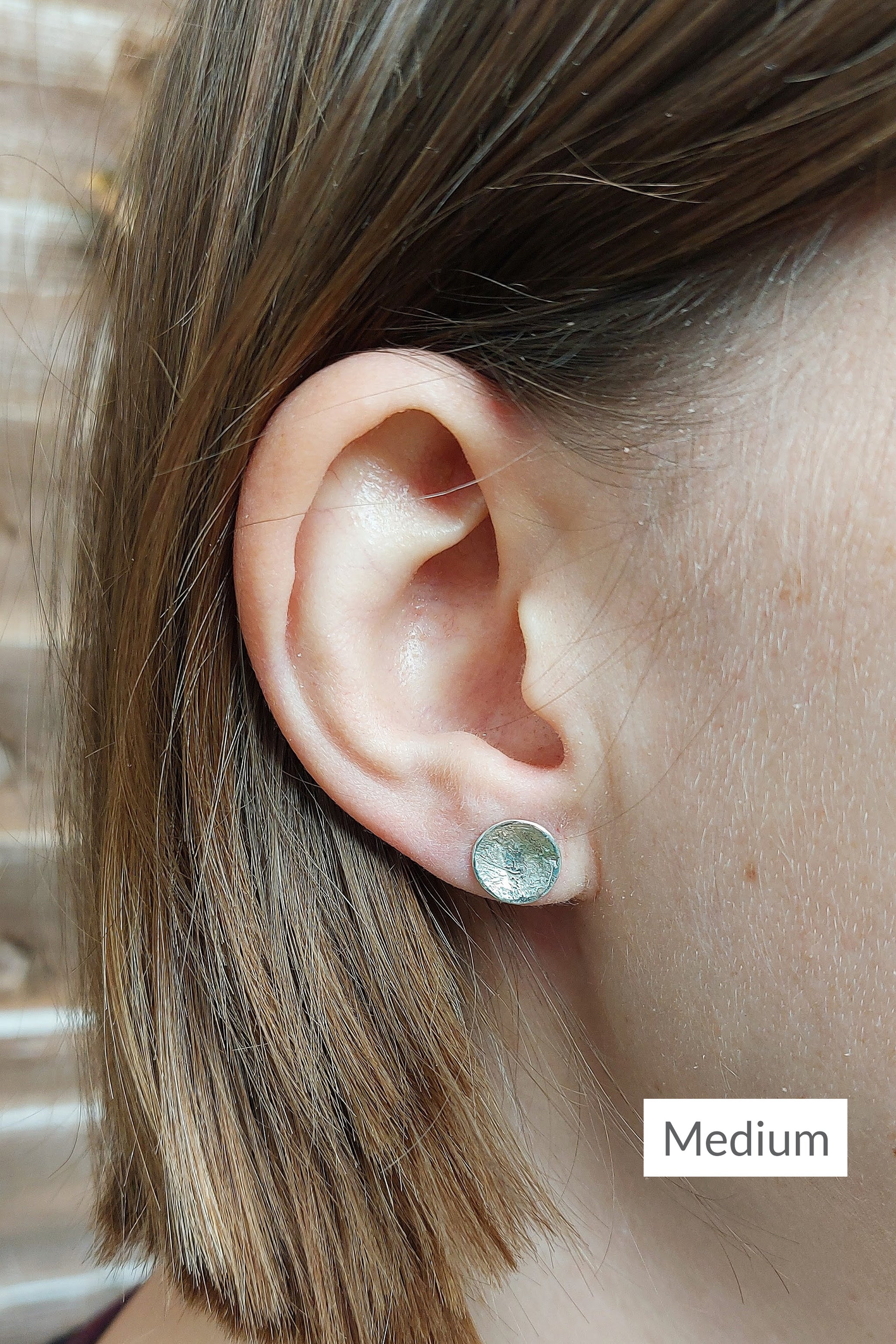Stormy seas stud earrings by Gemma Tremayne Jewellery, handmade silver stud earrings