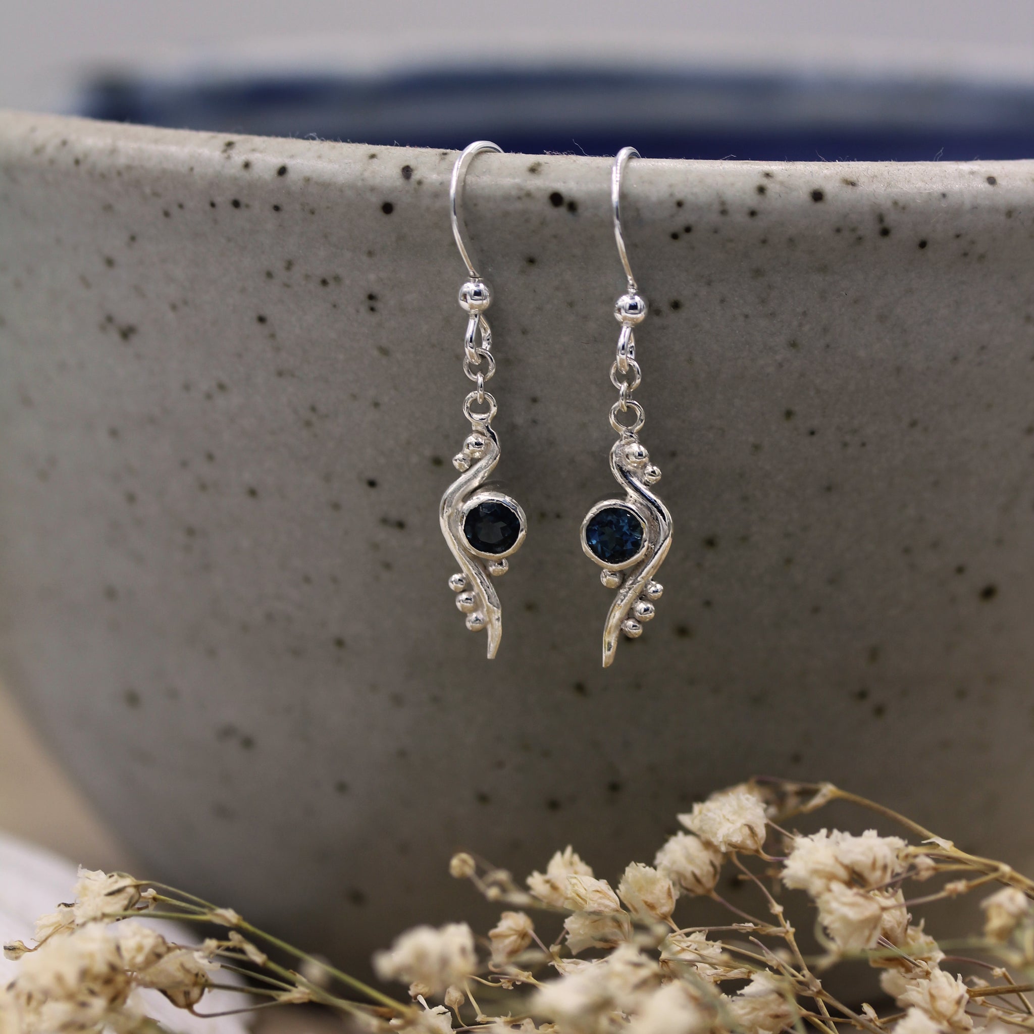 Tranquil Tides Drop Earrings- Handmade sea inspired silver drop earrings 