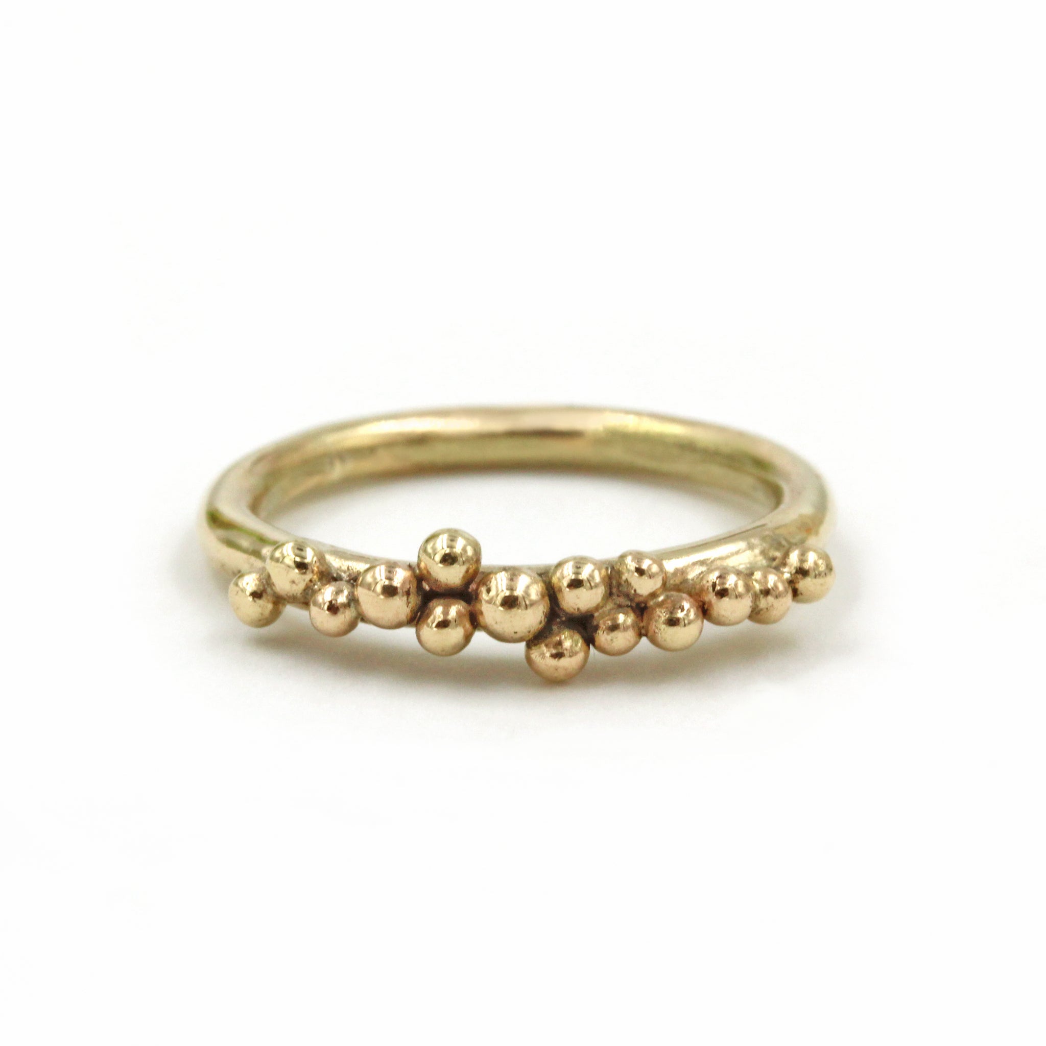 Handmade sea inspired 9ct gold wedding ring 