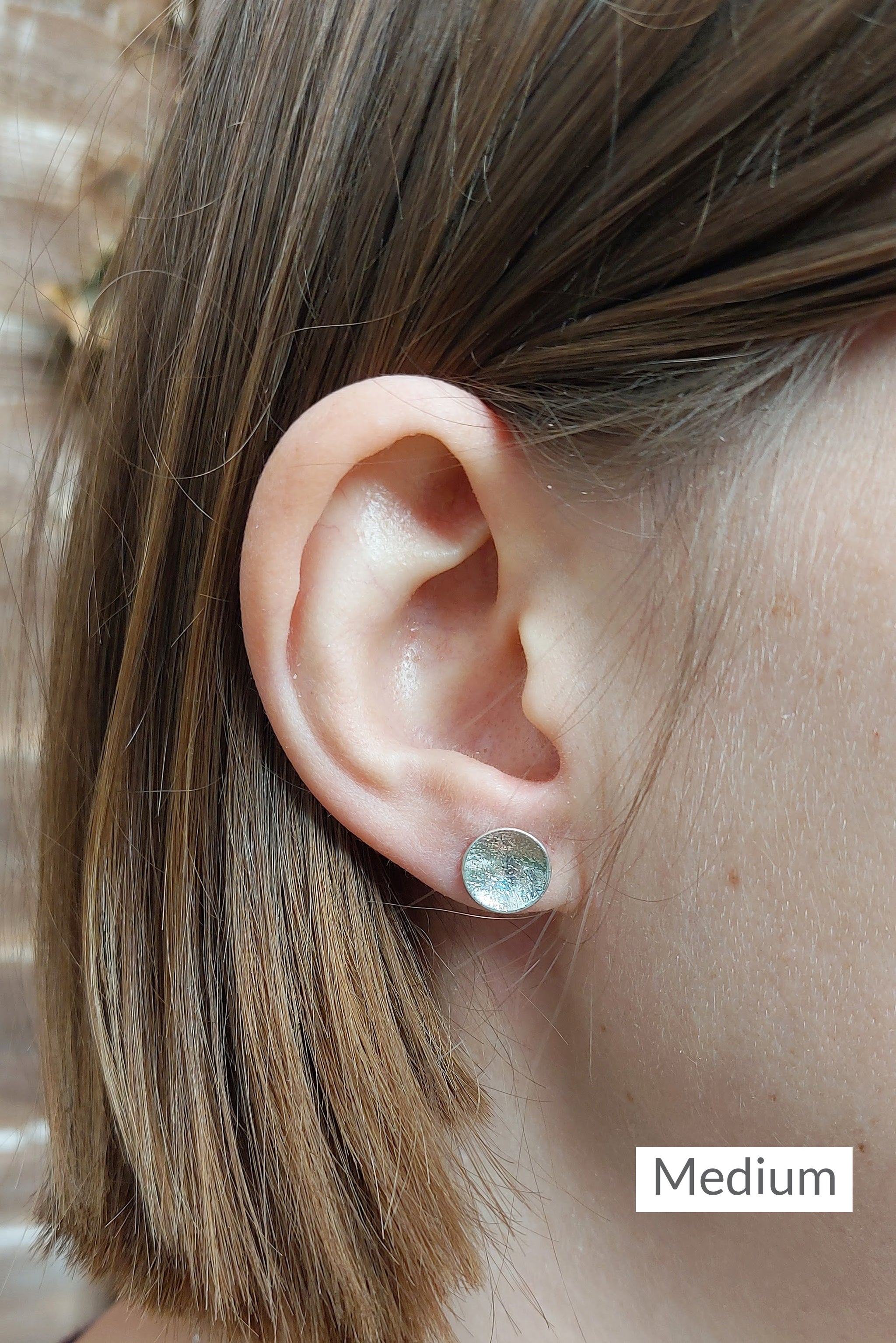 sea inspired stud earrings handmade in 100% recycled silver by Gemma Tremayne Jewellery