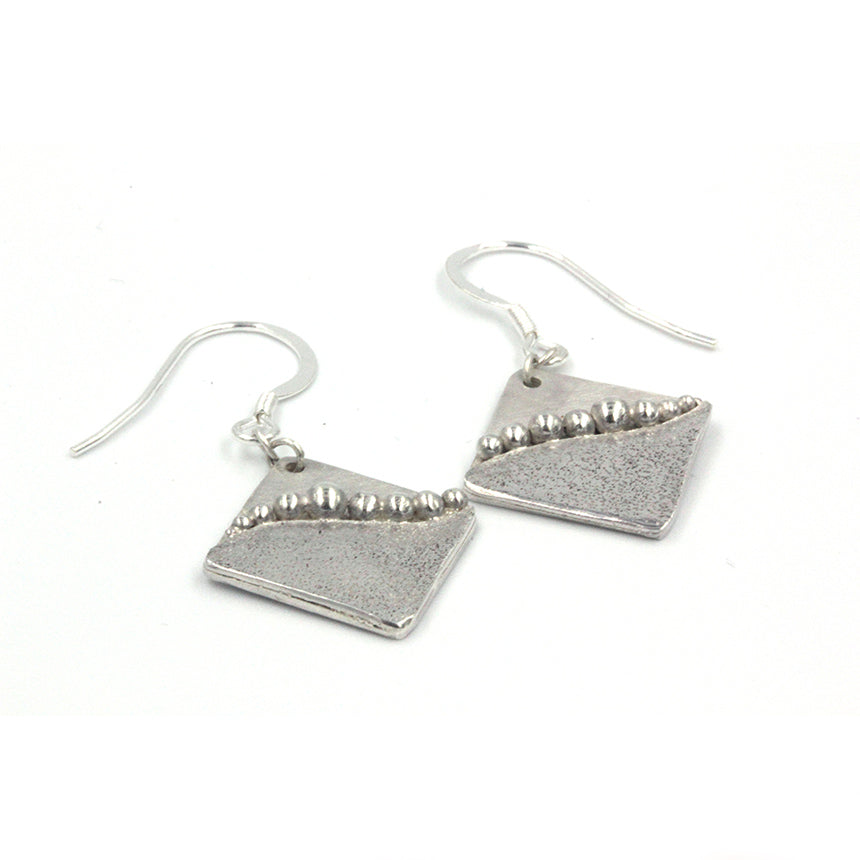 Handmade sea inspired, sterling silver drop earrings